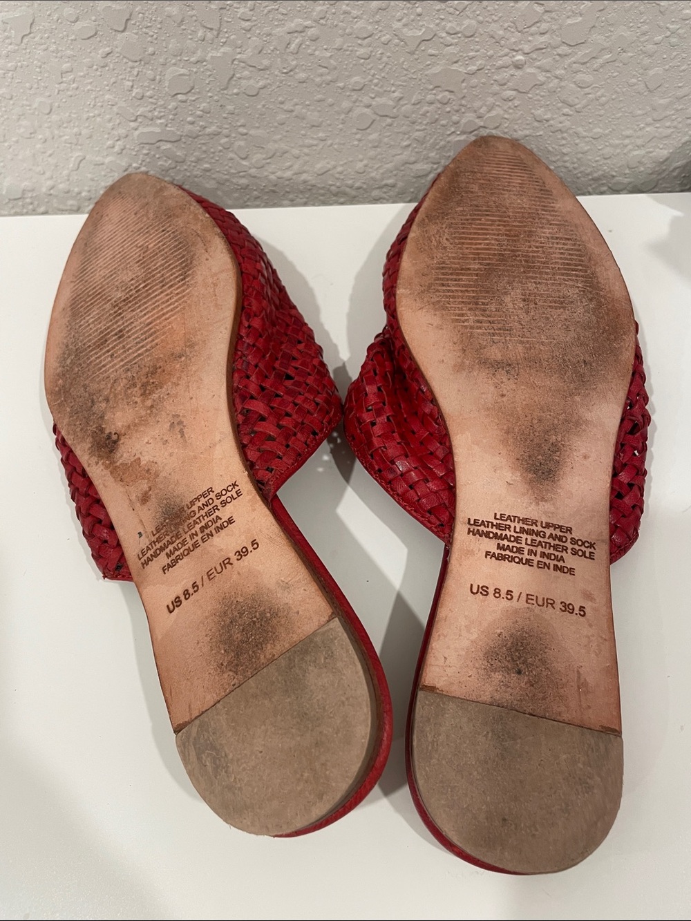 Jeffrey Campbell Red Woven Leather Mule Flats - Picture 6 of 6
